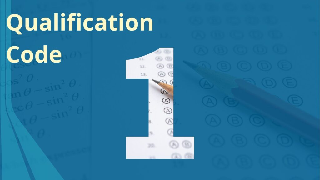 Image showing number 1 with the text neet qualification code