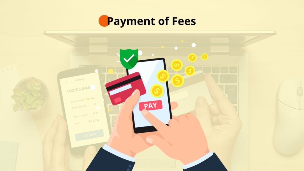 A hand paying fee through UPI to the exam authority