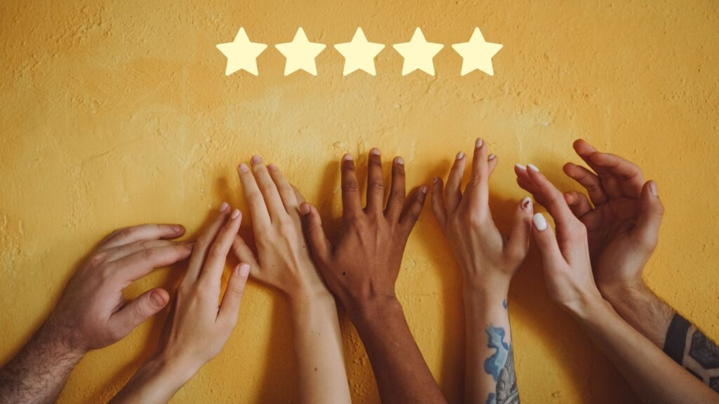 People belongs to different category showing their hands together