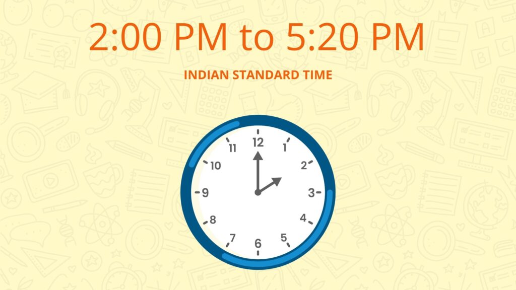 clock showing 2 PM and describing NEET exam timing