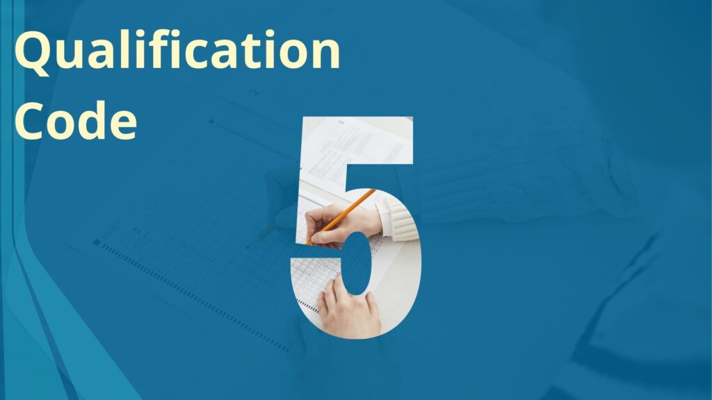 Image showing number 5 with the text neet qualification code