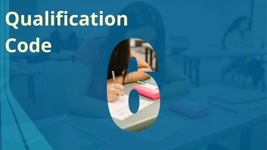 Image showing number 6 with the text qualification code