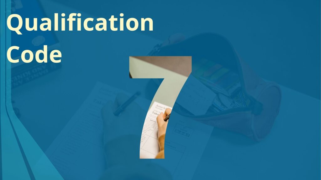 Image showing number 7 with the text qualification code